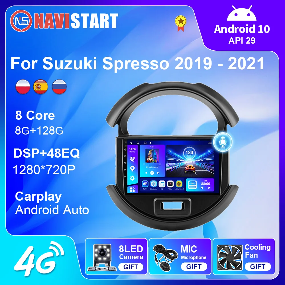 NAVISTART Android Auto Автомобильный Мультимедийный Видеоплеер Для Suzuki Spresso 2019-2021 Навигация GPS DSP Carplay 4G WIFI 2 Din Без DVD Изображение 0