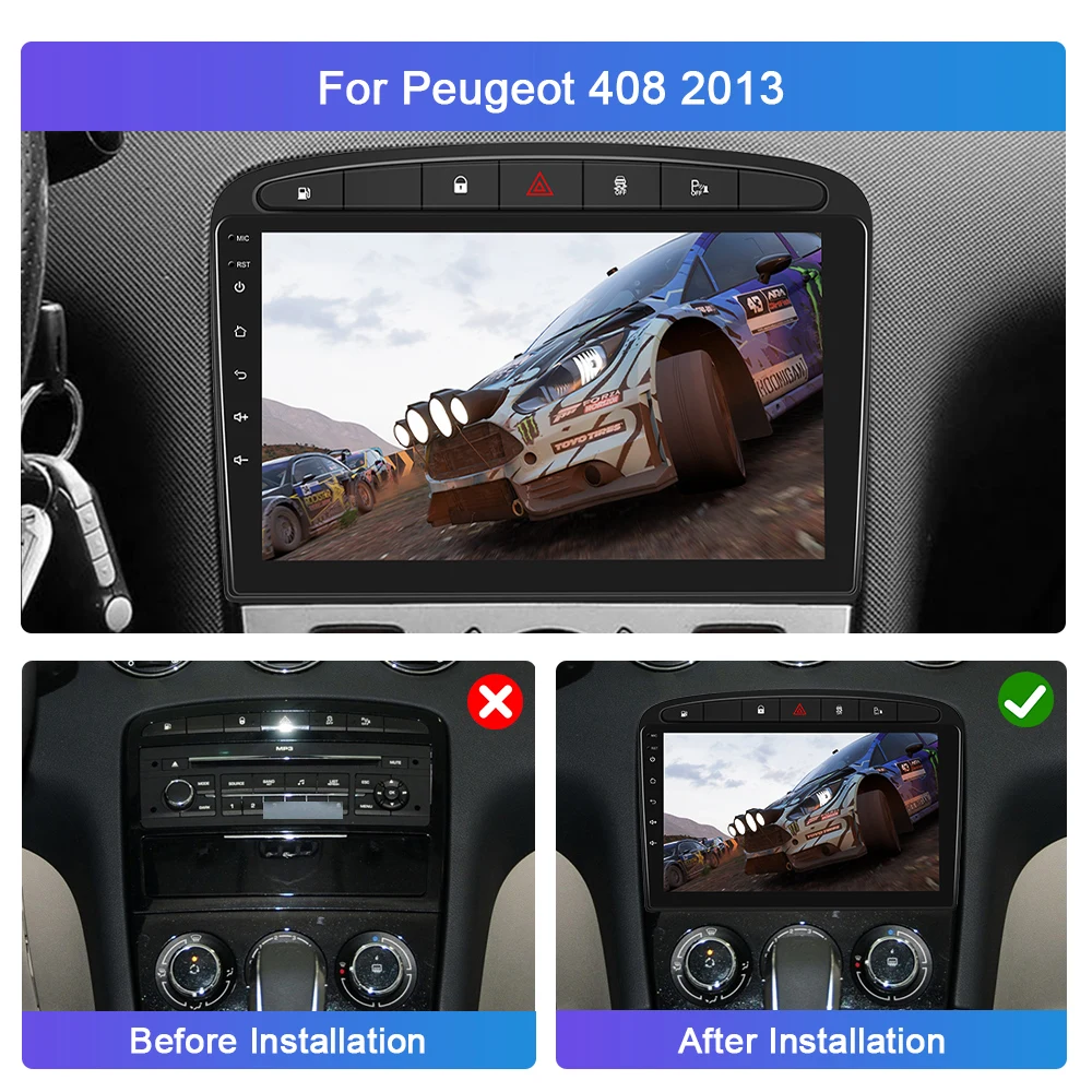 Podofo Carplay 2 Din Android Auto Автомагнитола Для Peugeot 408 2013 9 