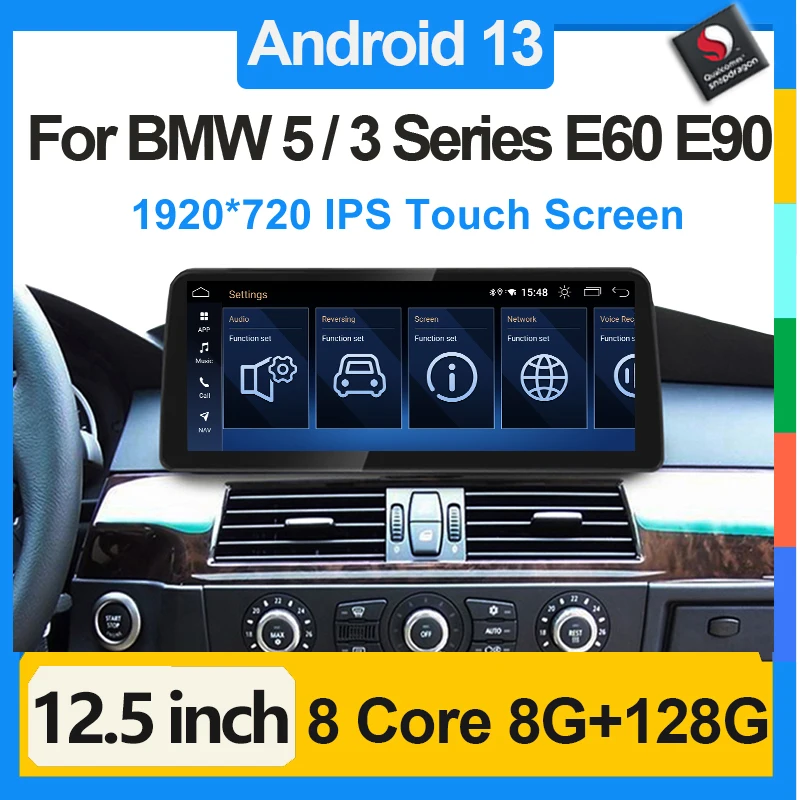 Qualcomm Android 13 GPS Навигационная Система Мультимедийный Видеоплеер Автомобильный Carplay для BMW 3 Серии E90 E91 5 Серии E60 E61 Изображение 0