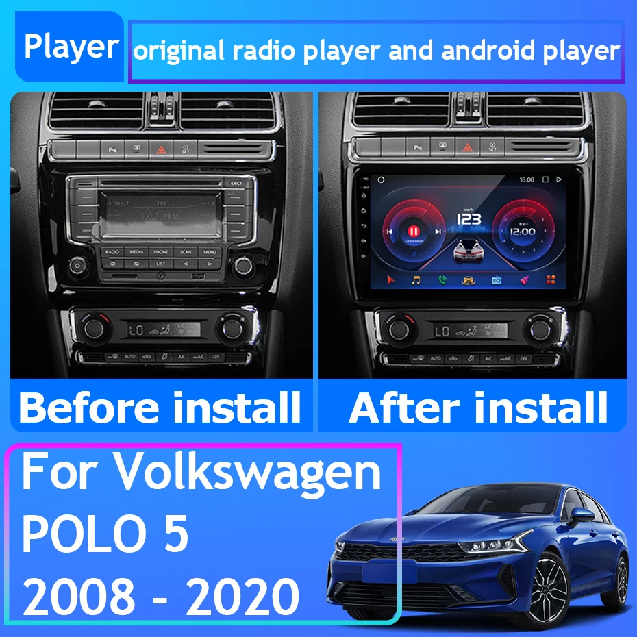Qualcomm Snapdragon Carplay Для Volkswagen POLO 5 2008-2020 Навигация GPS Беспроводная Android Авто Стерео HDR Радио 5G Wifi Изображение 1