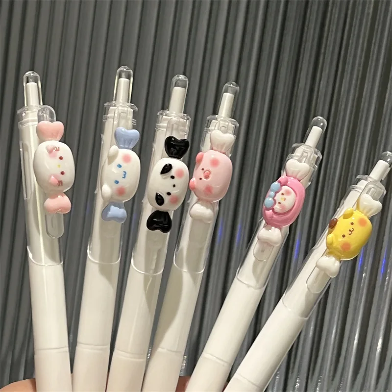 Sanrio Cute Wind Pen High Beauty Black Мультяшная Нейтральная ручка Girl Heart Signature Pen Quick Dry St Head Black Изображение 2
