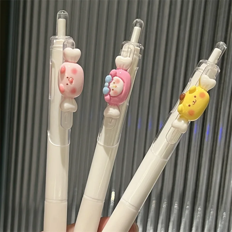 Sanrio Cute Wind Pen High Beauty Black Мультяшная Нейтральная ручка Girl Heart Signature Pen Quick Dry St Head Black Изображение 3