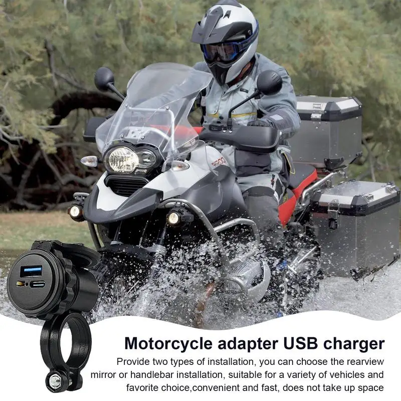 USB-зарядное устройство для мотоцикла, адаптер для быстрой зарядки телефона, Водонепроницаемый Адаптер питания, Розетка для мотоцикла, USB-зарядное устройство, Зарядное устройство для телефона Изображение 3