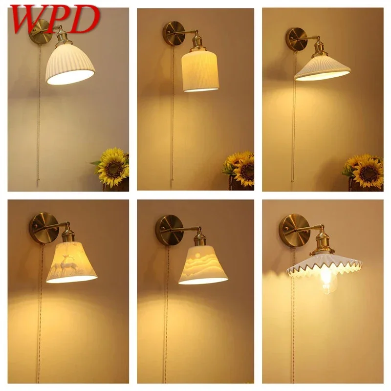 WPD Скандинавский латунный настенный светильник для гостиной, спальни, прикроватной тумбочки, современного гостиничного коридора, настенного светильника для прихожей Изображение 0