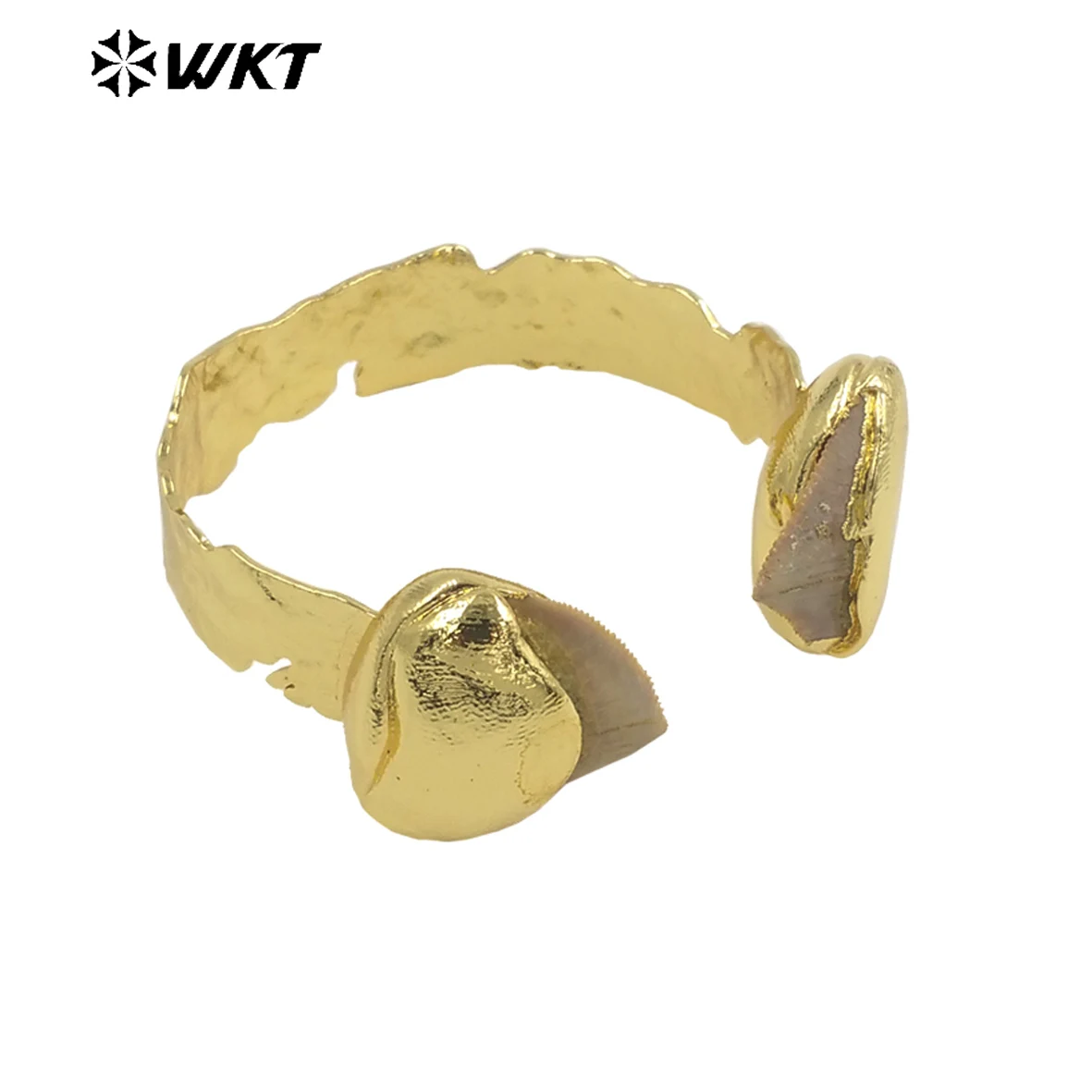 WT-B635 Удивительный WKT Эксклюзивный образец зубного браслета 18k с покрытием из настоящего золота INS, женский браслет в модном стиле, регулируемый Изображение 0