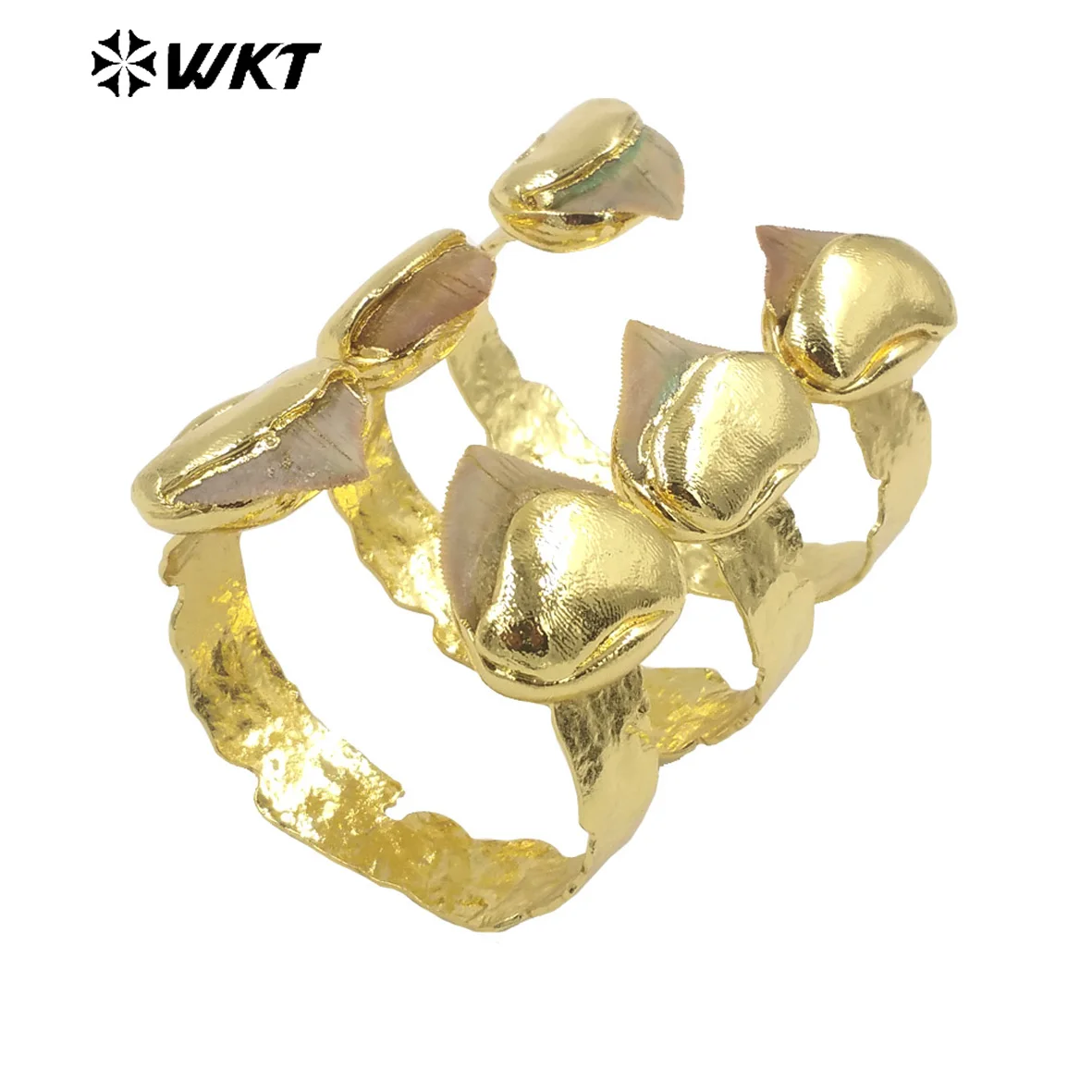 WT-B635 Удивительный WKT Эксклюзивный образец зубного браслета 18k с покрытием из настоящего золота INS, женский браслет в модном стиле, регулируемый Изображение 1