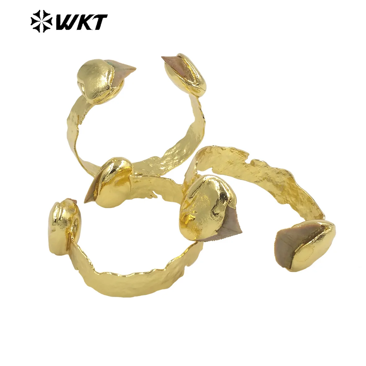 WT-B635 Удивительный WKT Эксклюзивный образец зубного браслета 18k с покрытием из настоящего золота INS, женский браслет в модном стиле, регулируемый Изображение 2