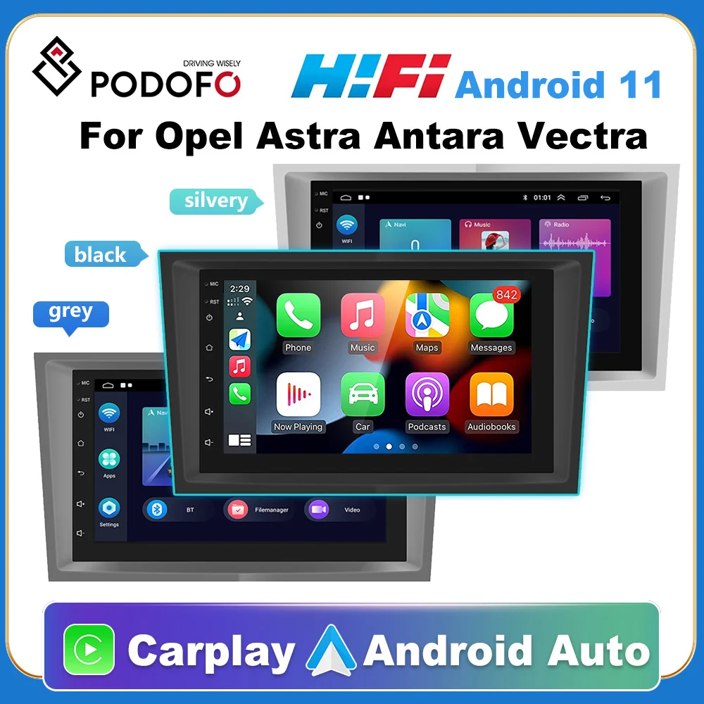 Автомагнитола Podofo Android 11 для Opel Astra Antara Vectra Corsa Мультимедийный видеоплеер GPS 2din Carplay Авто Стерео DVD Изображение 0