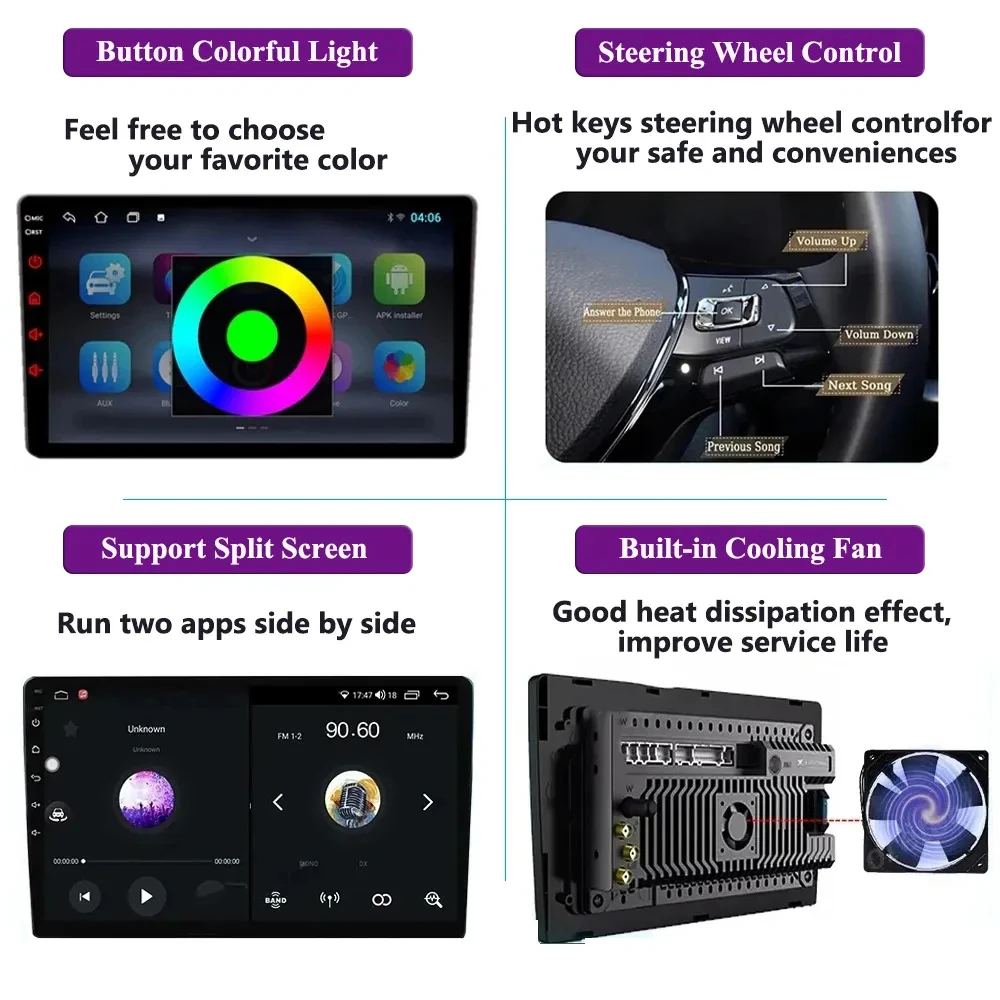 Автомобильное Радио Android 13 Для Hyundai H350 I 2015 2016-2021 Мультимедийное Стерео Головное Устройство QLED 5G Wifi DVD-плеер Без 2Din процессора BT HDR Изображение 5