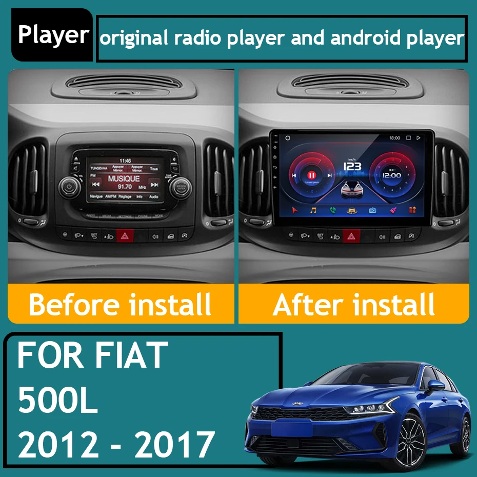 Автомобильное радио Qualcomm Snapdragon Для Fiat 500L 2012-2017 Навигация GPS Android Auto Carplay 5G Wifi Bluetooth Видео Без 2din DVD Изображение 1
