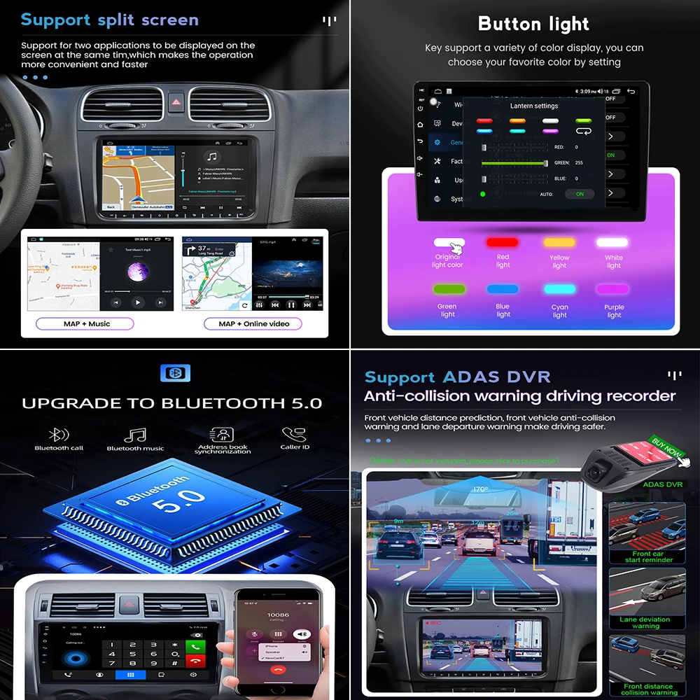 Автомобильное Радио Для Honda Jazz 4 Fit 4 2020 - 2021 Стерео 4G Android 13 Мультимедийный Видеоплеер Навигация GPS Carplay Автоматическое Головное Устройство Изображение 3