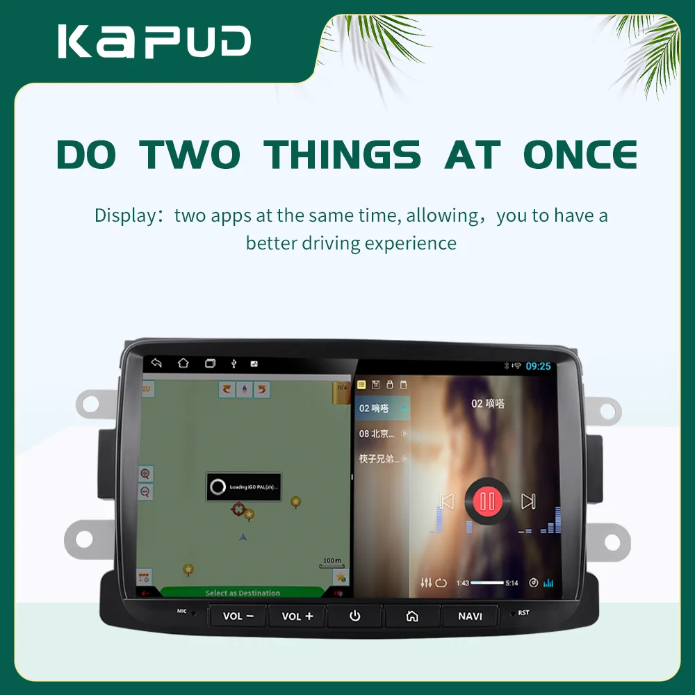 Автомобильный радиоплеер Kapud Android 10 для Dacia/Sandero/Duster/Captur/Logan/Symbol/Docks/Lodgy CarPlay AUTO GPS DSP BT Навигация Изображение 3