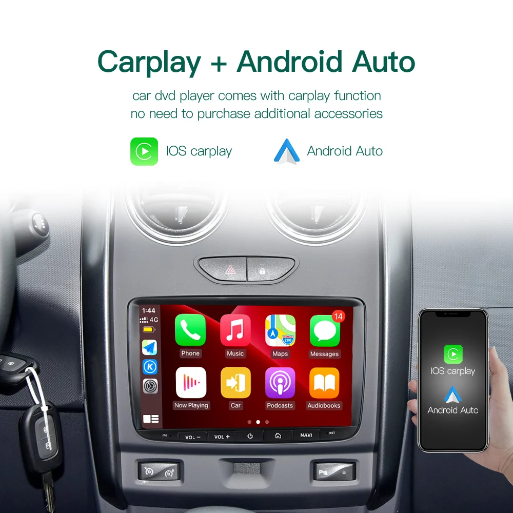 Автомобильный радиоплеер Kapud Android 10 для Dacia/Sandero/Duster/Captur/Logan/Symbol/Docks/Lodgy CarPlay AUTO GPS DSP BT Навигация Изображение 4