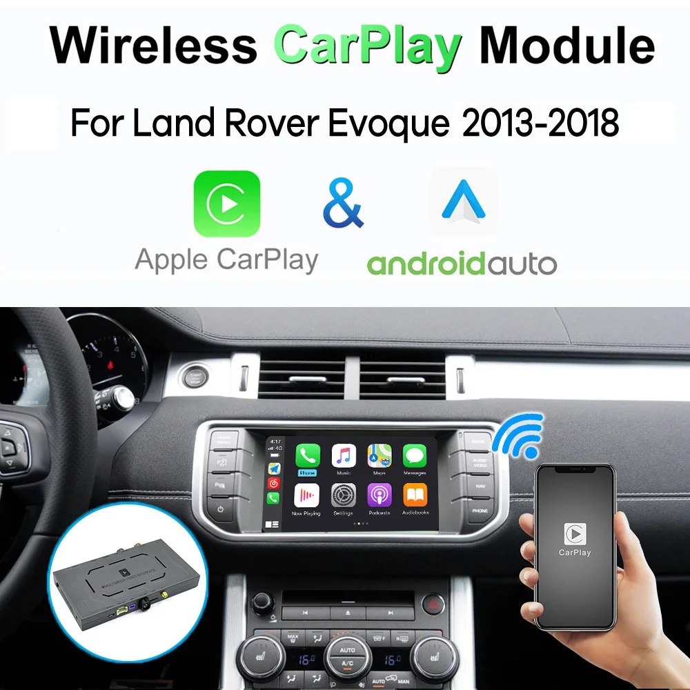 Беспроводной CarPlay для Jaguar XE XF Land Rover Discovery Evoque 2013-2018 Android Auto Module Box Видеоинтерфейс Зеркальная Ссылка Изображение 0