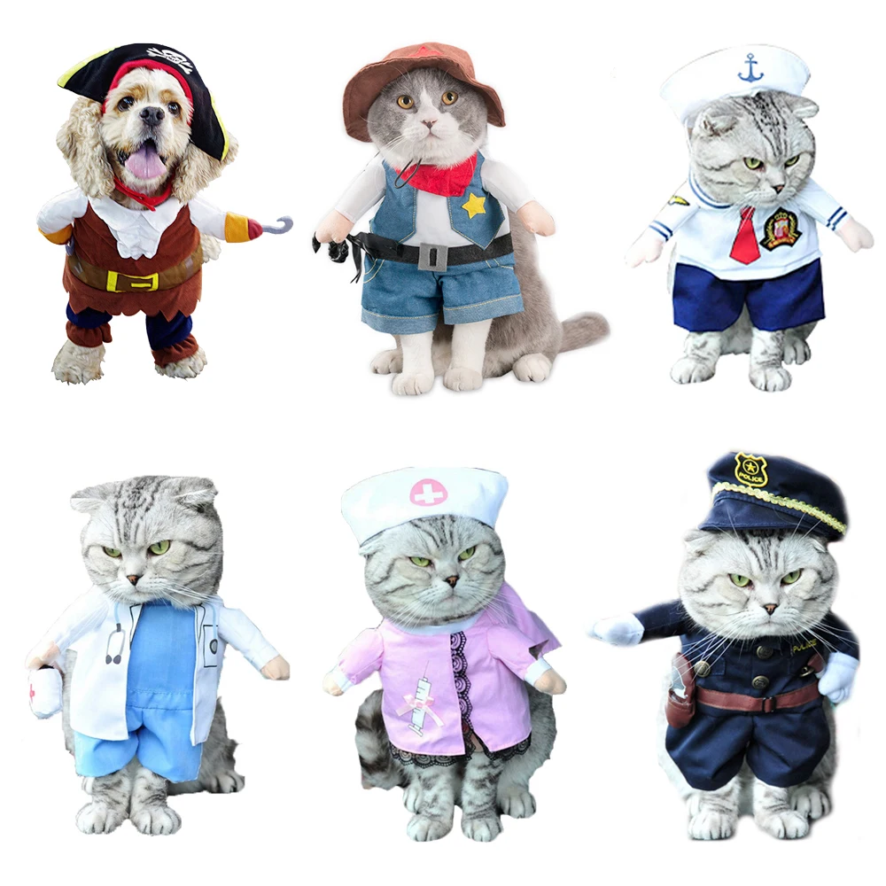 Весенне-осенние костюмы кошек для маленьких собак, милая забавная одежда для трансформированной трехмерной собаки на Хэллоуин Изображение 1