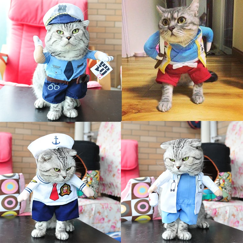 Весенне-осенние костюмы кошек для маленьких собак, милая забавная одежда для трансформированной трехмерной собаки на Хэллоуин Изображение 4