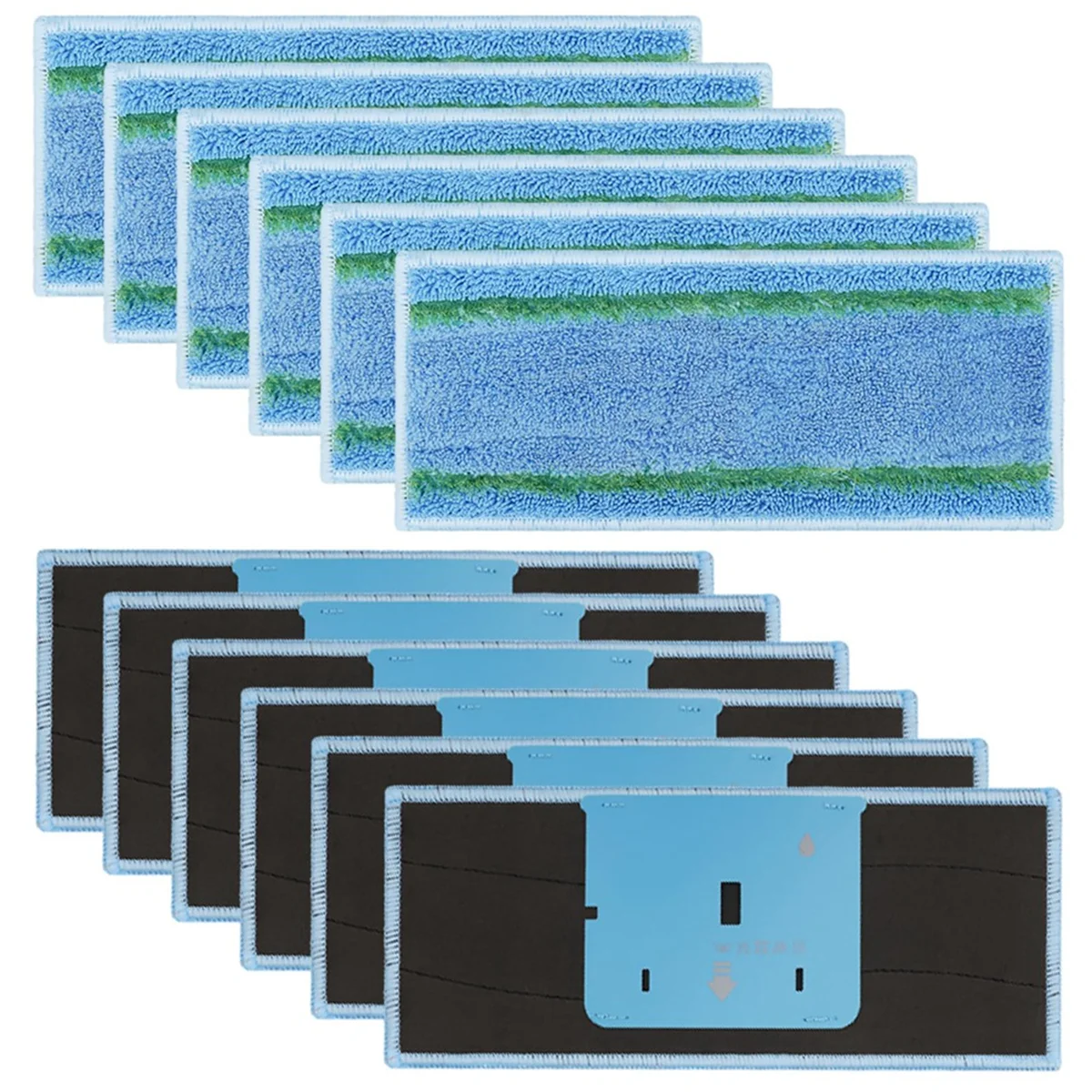 Влажные прокладки для уборки 12ШТ. для M6 (6110) (6012) (6112) (6113) Универсальная роботизированная швабра, которую можно стирать и использовать повторно Изображение 0