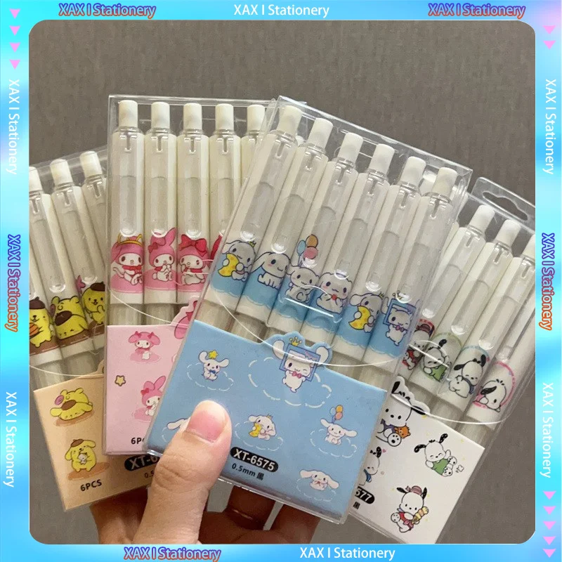 Гелевая ручка St Press в штучной упаковке Sanrio Cinnamoroll Kuromi Cartoon Cute Anime Press Pen Студенческие школьные письменные принадлежности Изображение 0