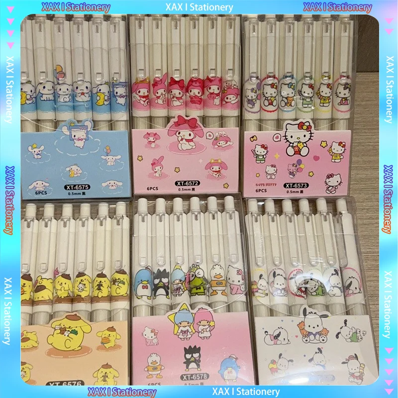 Гелевая ручка St Press в штучной упаковке Sanrio Cinnamoroll Kuromi Cartoon Cute Anime Press Pen Студенческие школьные письменные принадлежности Изображение 3