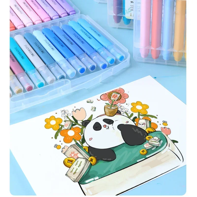 Детская акварельная ручка, моющаяся и нетоксичная, Бесконечные цвета, Акварельные краски, цветные маркеры, принадлежности для рисования, набор цветных ручек Изображение 4