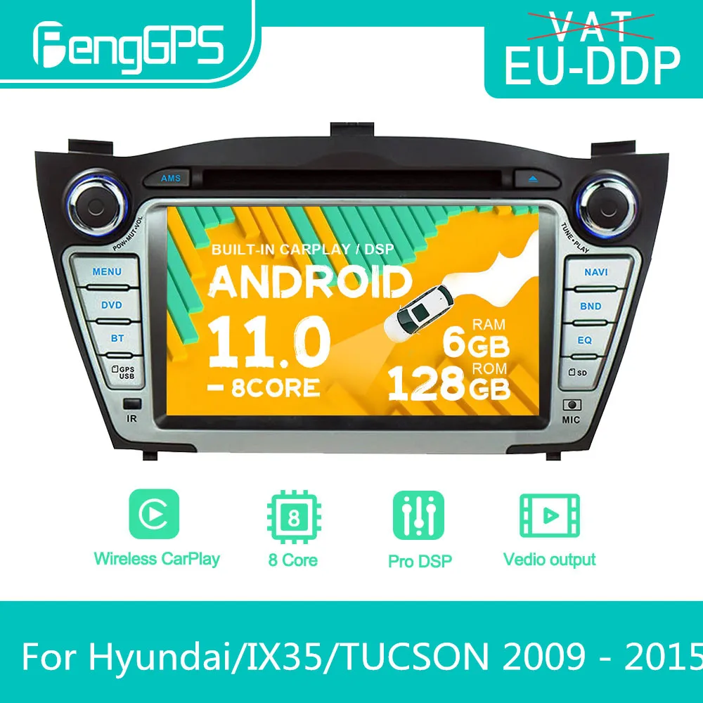 Для Hyundai/IX35/TUCSON 2009-2015 Android Автомобильный Радиоприемник Стерео DVD Мультимедийный Плеер 2 Din Авторадио GPS Navi PX6 Экран устройства Изображение 0