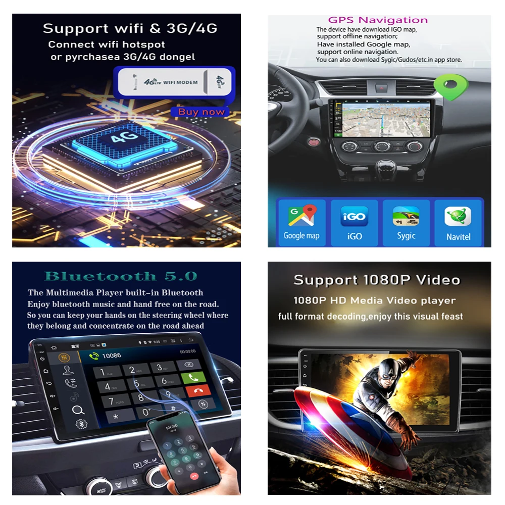 Для Toyota RAV4 Rav 4 2005-2013 Автомобильный Радио Мультимедийный Видеоплеер Навигация Стерео GPS Android 13 WIFI BT 4G LET No 2din DVD Изображение 3