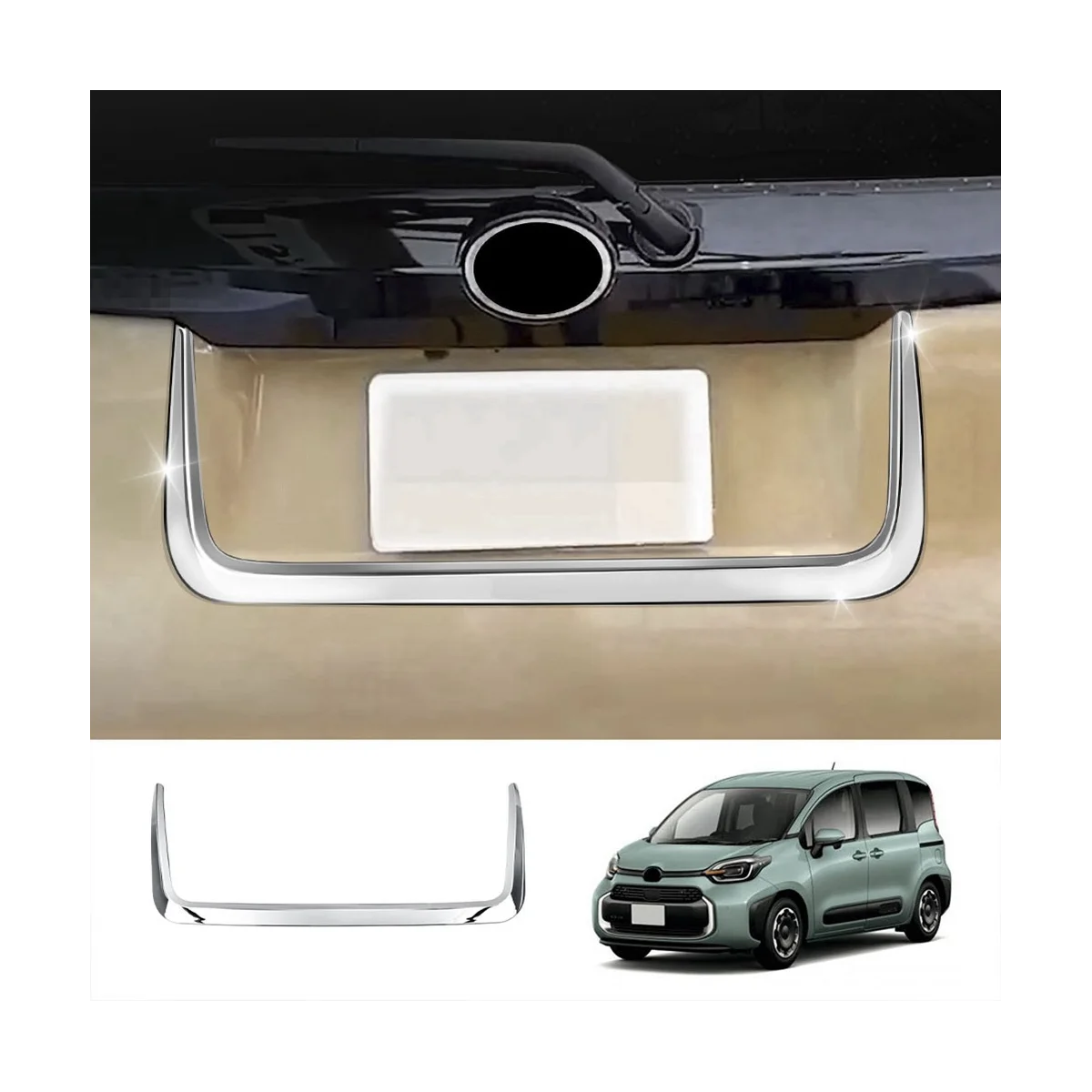 Для Toyota SIENTA 10 серии 2022 2023, Серебристый ABS, накладка на заднюю дверь, накладка на багажник, накладка на заднюю дверь Изображение 2