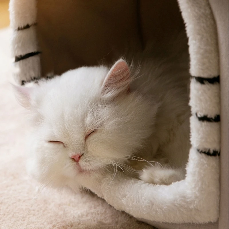 Дышащая Теплая Кровать Для Домашних Животных, Съемный Моющийся Мягкий Кошачий Питомник Изображение 3