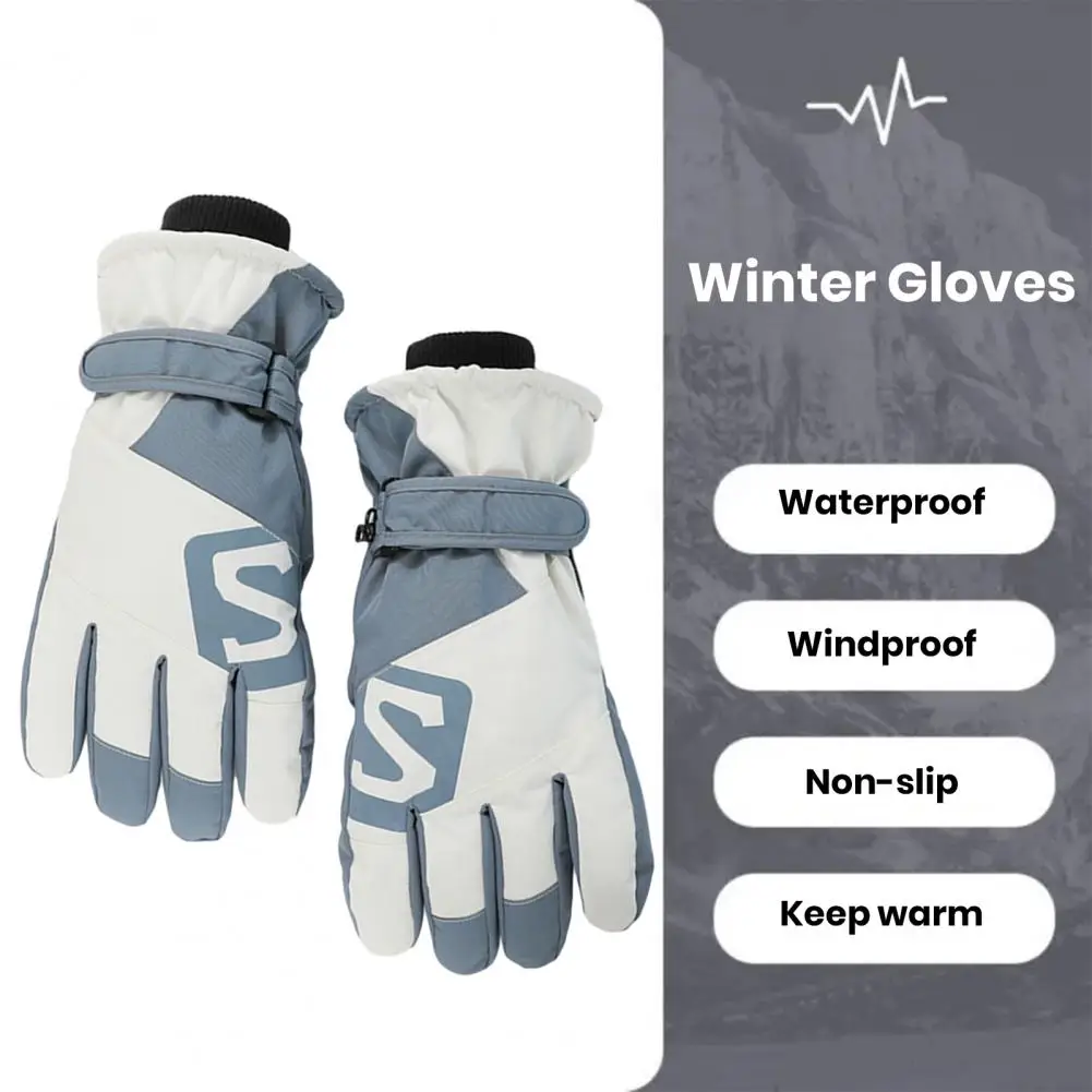 Женские перчатки с полными пальцами, погодные женские перчатки, зимние женские лыжные перчатки, ветрозащитные водонепроницаемые, из утолщенного плюша для мотоциклов Изображение 1