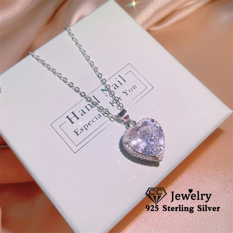 Женское ожерелье CC Love Heart Fine Jewelry для помолвки, Свадебные аксессуары, Подарочный набор подвесных ожерелий CCN730 Изображение 0