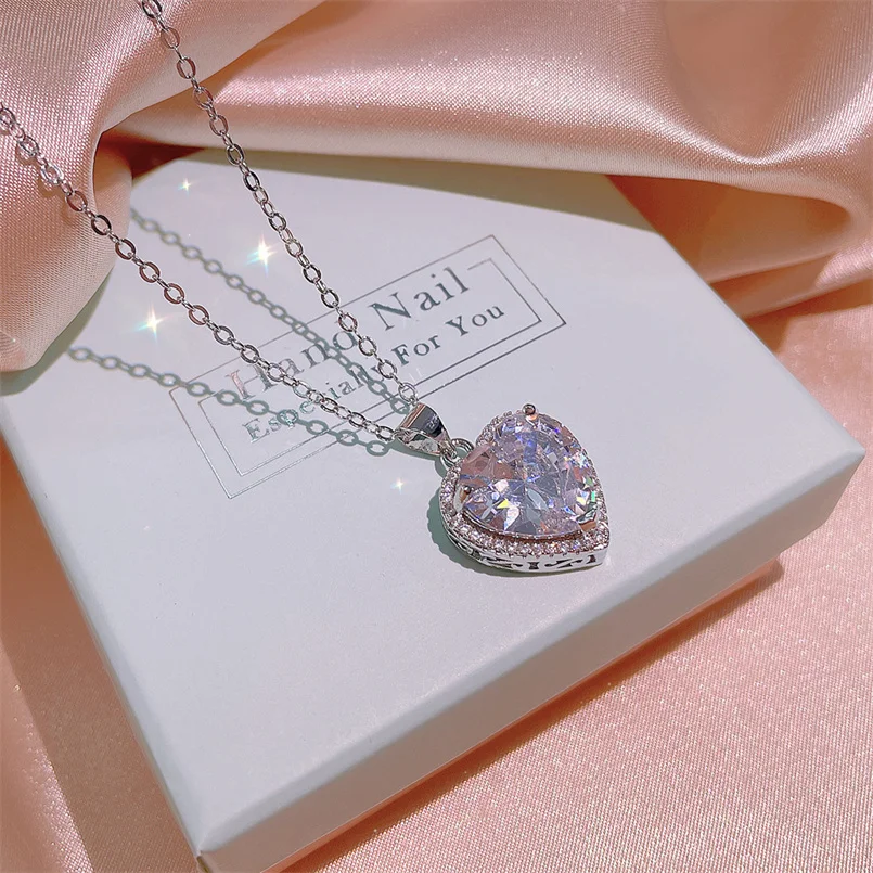 Женское ожерелье CC Love Heart Fine Jewelry для помолвки, Свадебные аксессуары, Подарочный набор подвесных ожерелий CCN730 Изображение 2