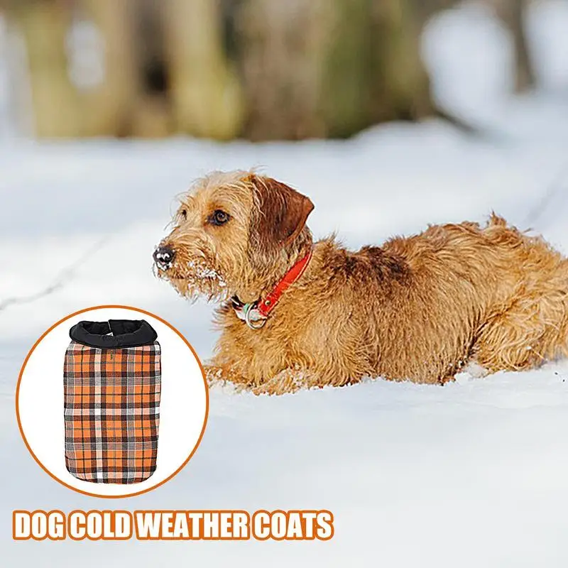 Зимняя куртка для собак, ветрозащитная флисовая куртка для собак, двусторонняя клетчатая куртка в британском стиле с отверстием для шлейки, зимняя одежда для большинства собак Изображение 2