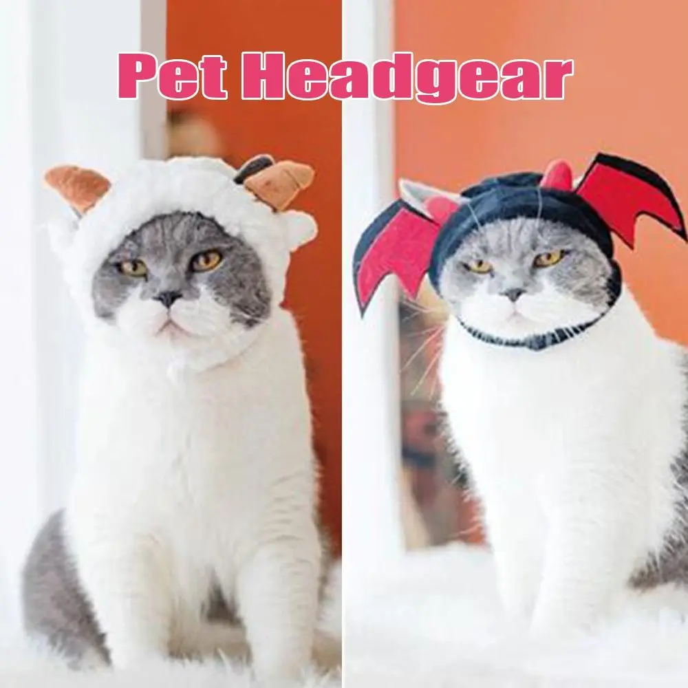 Зимняя теплая шапка для кошки, модный флисовый головной убор для домашних животных, мультяшные зоотовары, теплый головной убор для домашних животных, кошка Изображение 0