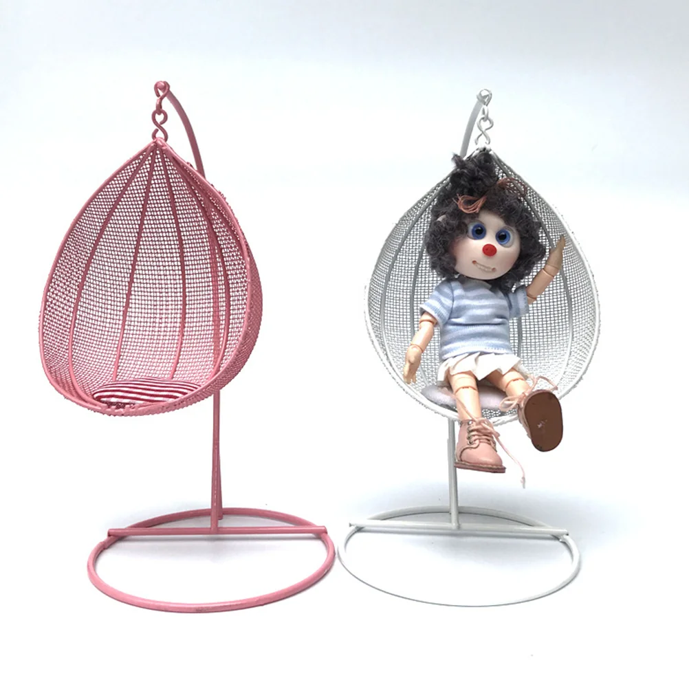 Игрушечный мини-домик-качалка 1:12, миниатюрное кресло-качалка, подвесная модель, случайный цвет Изображение 1
