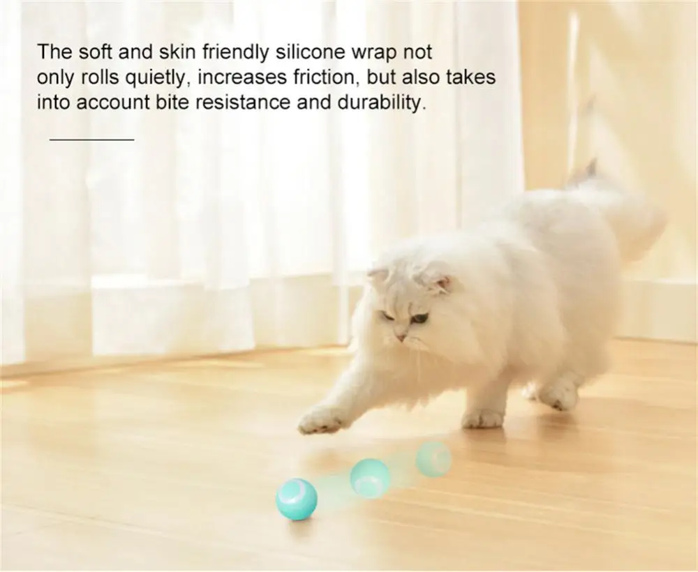 Игрушка для домашних животных Ball Cat, Автоматический Катящийся мяч, USB-зарядка, Забавный кошачий мяч, товары для домашних животных Изображение 1