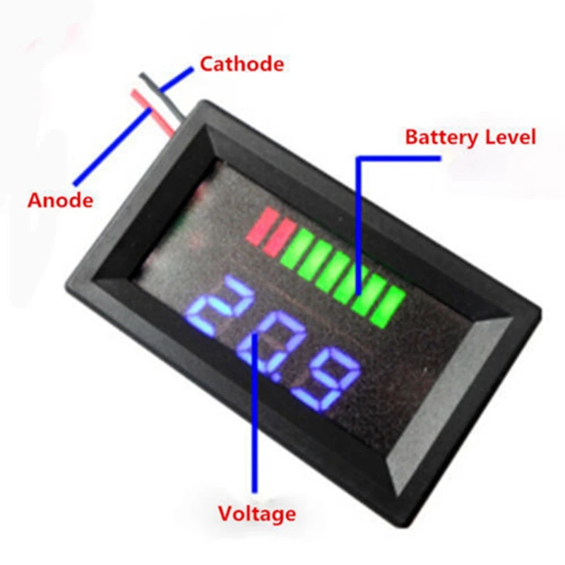 Индикатор емкости КИСЛОТНО-свинцового аккумулятора 3X 12V, Светодиодный Тестер уровня заряда, Синий Вольтметр Изображение 2