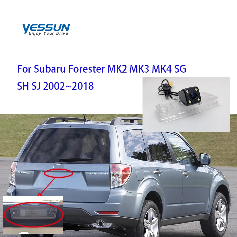 Камера номерного знака Yessun для Subaru Forester MK2 MK3 MK4 SG SH SJ 2002 ~ 2018 Камера заднего вида автомобиля Система помощи при парковке Изображение 0