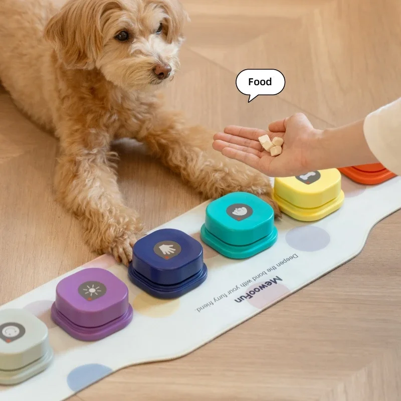 Кнопка записи голоса Игрушки для домашних животных Кнопки для собак для общения Зуммер для дрессировки домашних животных Кнопка для записи разговора с ковриком Изображение 0