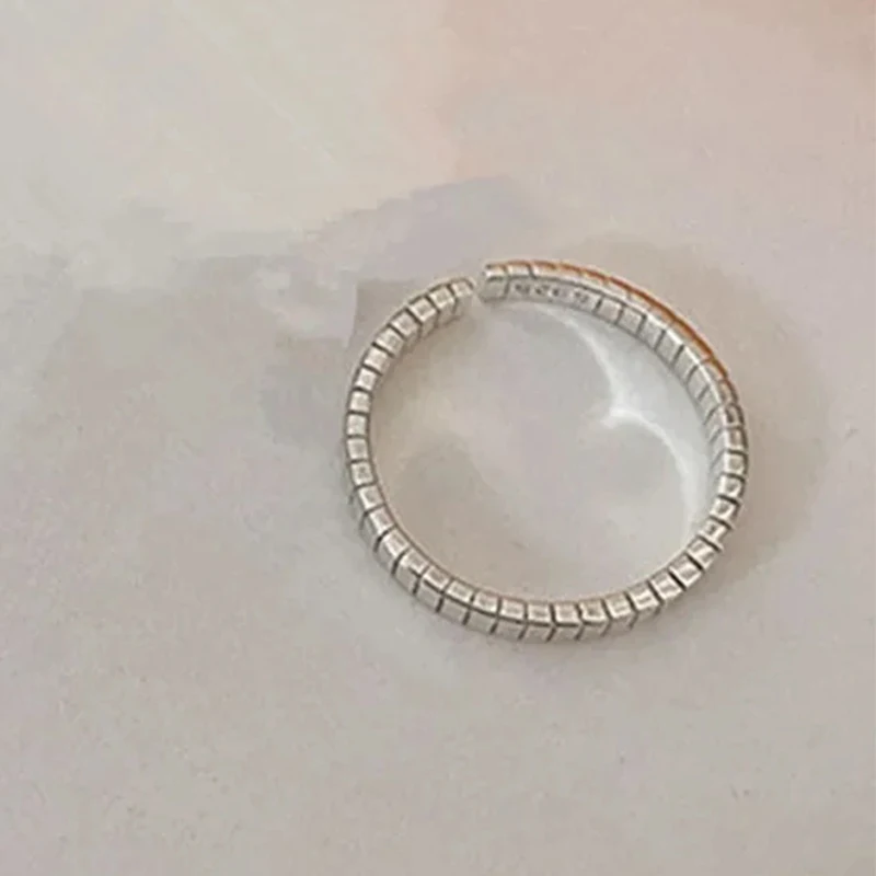 Кольцо из серебра 925 пробы для женщин, подарок для девочки, Корейский INS Плетеный Широкий проблемный тренд, этнический стиль, модные украшения ручной работы Изображение 5