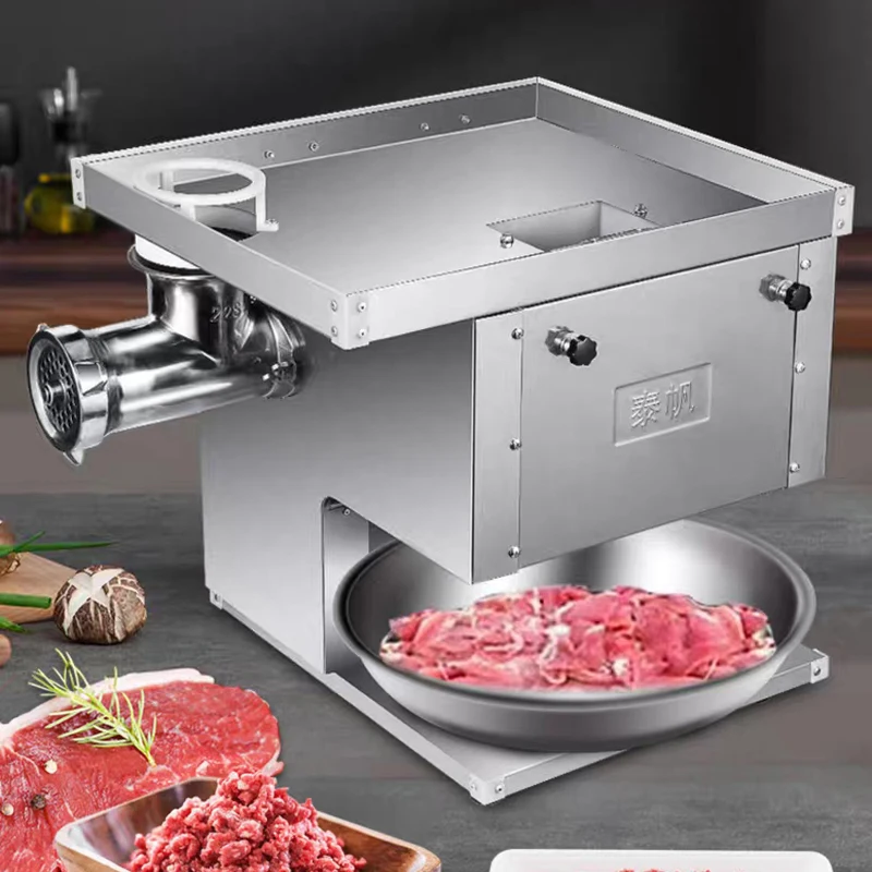 Коммерческая мясорубка для нарезки мяса, настольная машина для нарезки мяса, машина для розлива и измельчения мяса, кухонное оборудование из нержавеющей стали Изображение 1