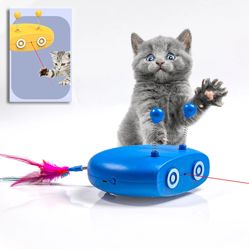 Лазерная игрушка для кошек, интерактивная лазерная игрушка для кошек, автоматически перемещающаяся в помещении, игрушки для кошек, игрушки для интерактивных тренировок, игрушки для упражнений для домашних животных Изображение 1