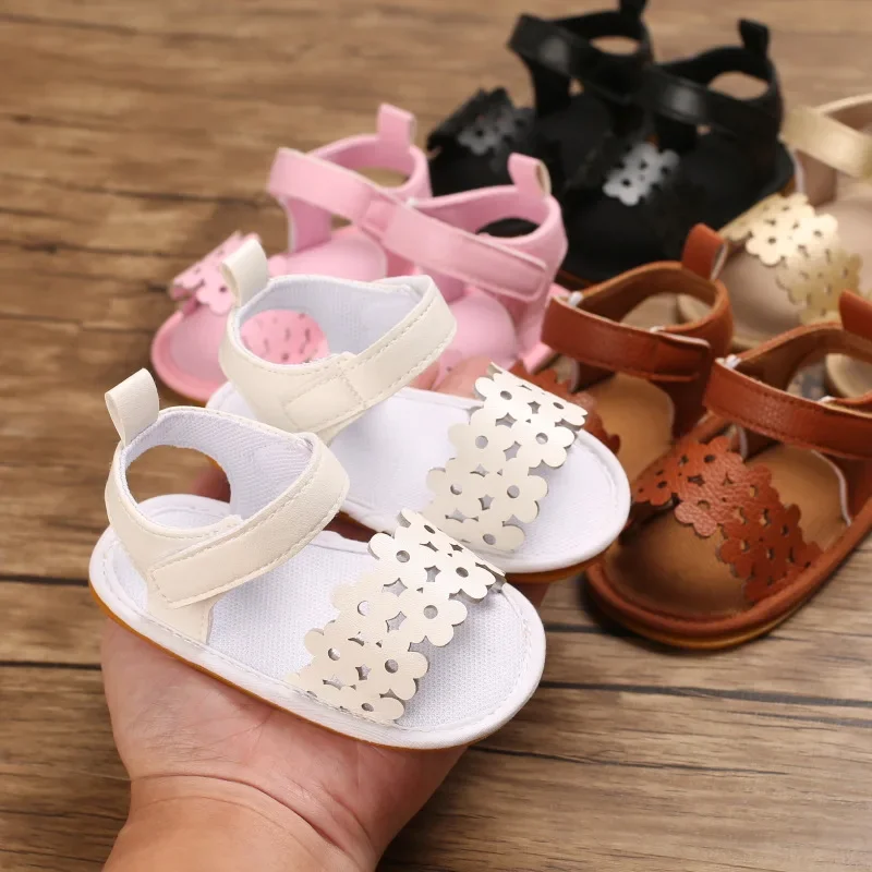 Летние сандалии для новорожденных девочек, обувь для малышей, нескользящие первые ходунки, Дышащие туфли принцессы Изображение 2