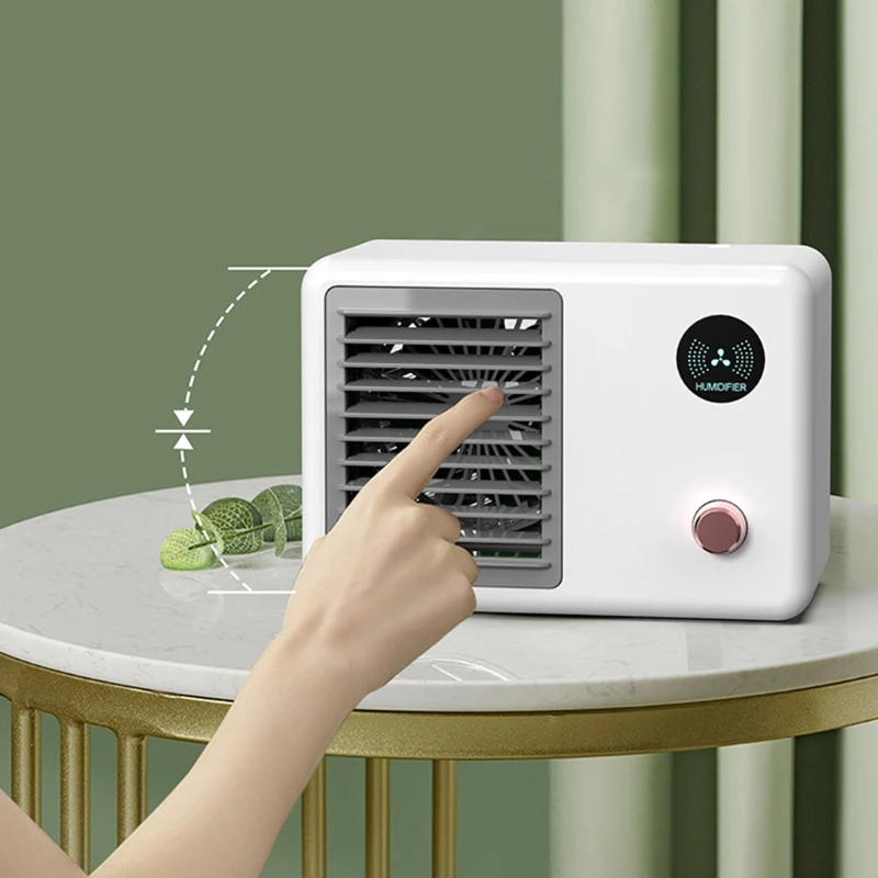 Мини-передвижной настольный вентилятор-распылитель для увлажнения Портативный интеллектуальный персональный инструмент охлаждения для летних домашних офисных воздухоохладителей Изображение 3
