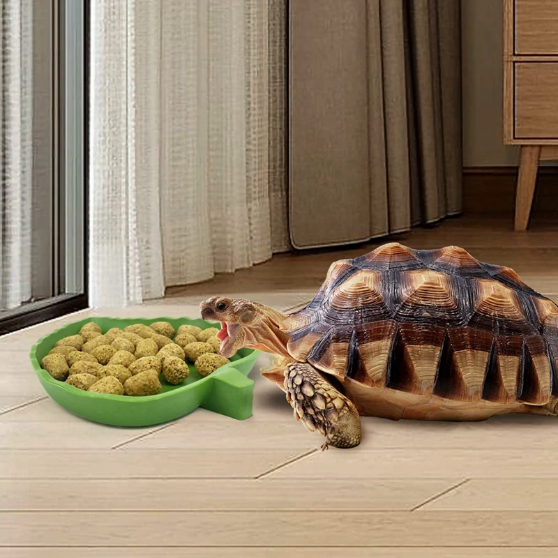 Миска для воды для рептилий в форме листа, 2 предмета, Пластиковая тарелка для рептилий, поилка для черепахи, кукурузы, ползающей змеи, домашнее животное Изображение 4