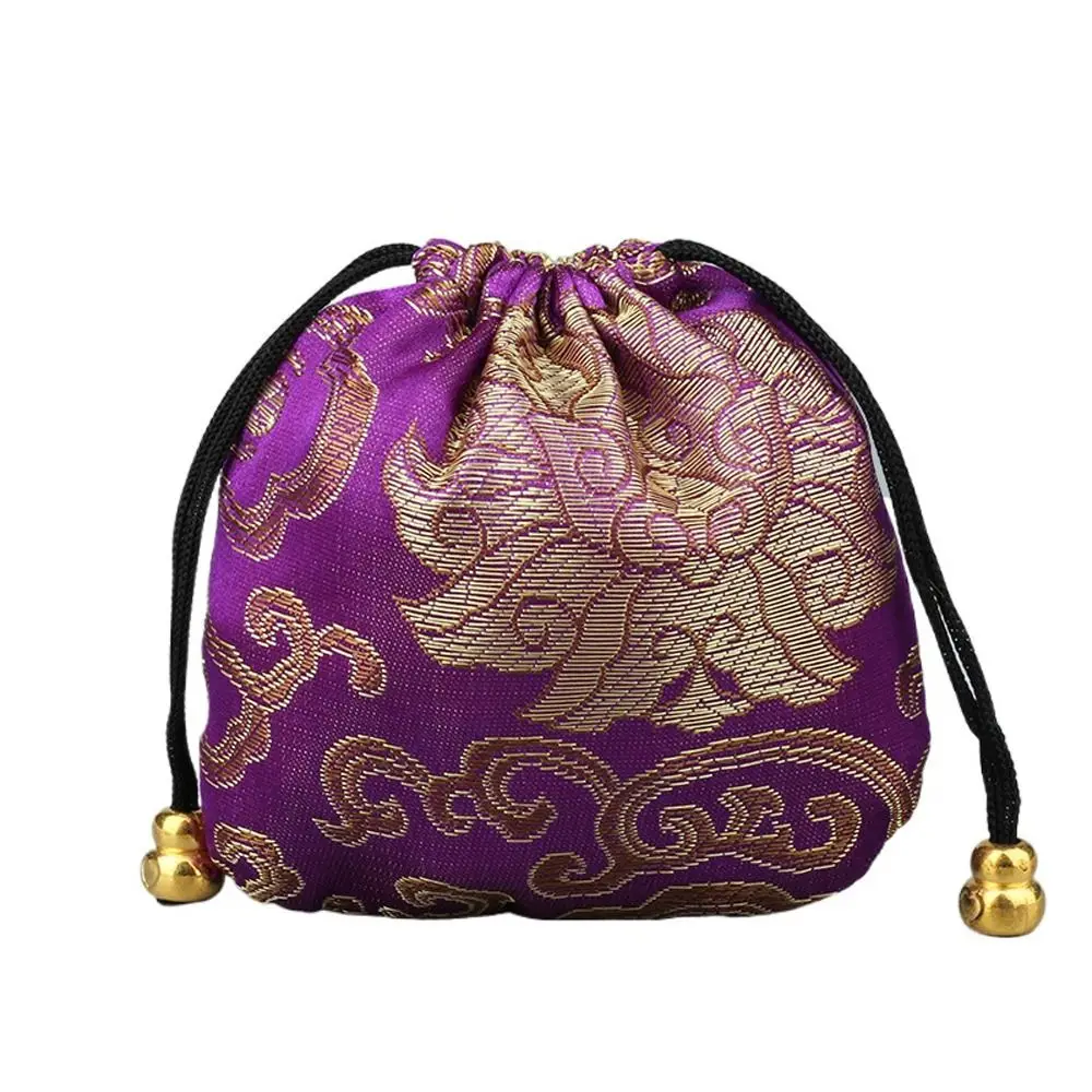 Многоцветная вышивка, Благоприятное Облако, женская сумка для хранения ювелирных изделий, подарочный мешочек в китайском стиле, ожерелье, браслет, контейнер Изображение 2