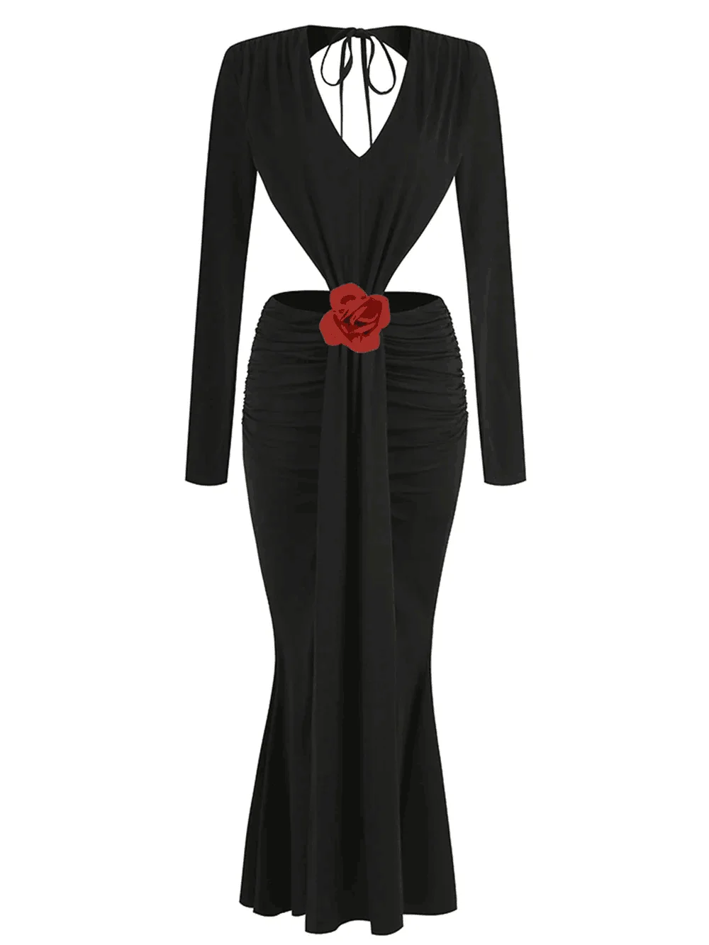 Модное элегантное вечернее платье с V-образным вырезом и открытой спиной, новое черное высококачественное женское вечернее платье для выпускного вечера Изображение 2