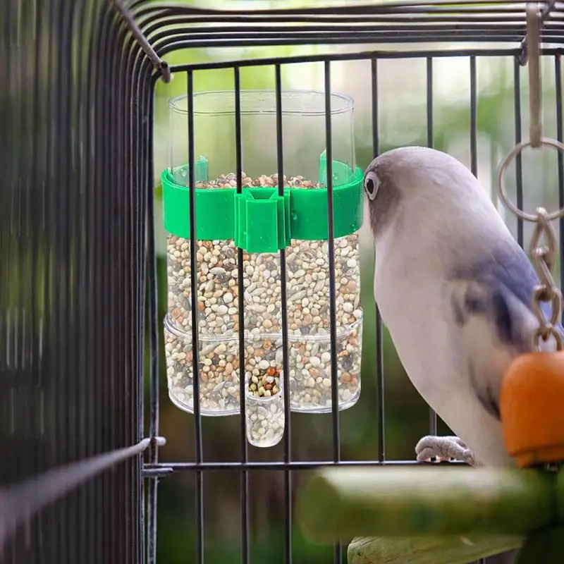 Надежная кормушка для птиц из 2ШТ, для клетки с зажимом, для птиц-попугаев, подвесная чаша для воды, коробка для кормления попугаев, дозатор корма для птиц Изображение 2