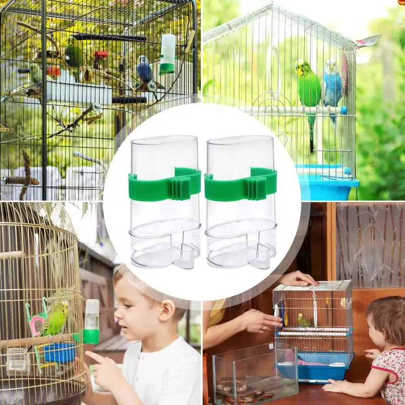 Надежная кормушка для птиц из 2ШТ, для клетки с зажимом, для птиц-попугаев, подвесная чаша для воды, коробка для кормления попугаев, дозатор корма для птиц Изображение 4
