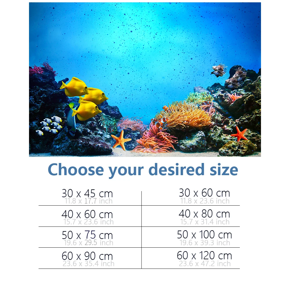 Наклейка на фоне аквариума, украшение для аквариумов, подводный океанский коралловый HD 3D плакат, самоклеящийся водонепроницаемый Изображение 1