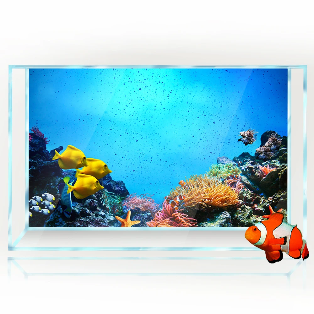 Наклейка на фоне аквариума, украшение для аквариумов, подводный океанский коралловый HD 3D плакат, самоклеящийся водонепроницаемый Изображение 2
